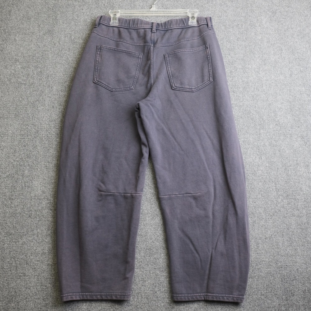 GAP French Terry Barrel Pants Womens M Petite Tapestry Blue Relaxed Fit Casual - Picture 2 of 12